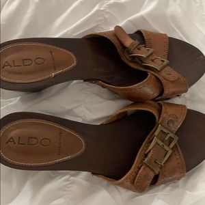 Aldo Shoes - Aldo wooden and leather clog sandals Aldo Shoes - Aldo wooden and leather clog sandals